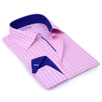 Gingham Button-Up // Pink + Navy (L)