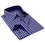 Levinas // Gingham Button Up // Navy (3XL)