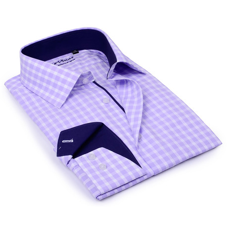 Gingham Button-Up // Lavender (S)