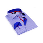 Herringbone Shirt // Royal Blue + Red (2XL)