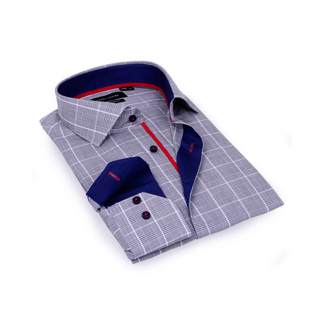 Levinas // Plaid Shirt // Grey + Navy (S)