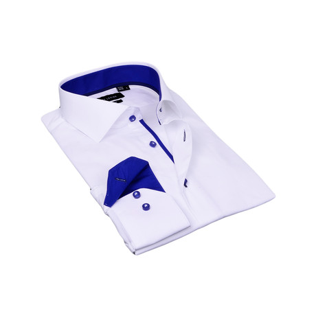 Classic Shirt // White + Royal Blue (S)