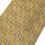 Silk Block Basket Weave Tie // Gold
