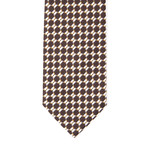 Silk Geometric Weave Tie // Brown + Gold