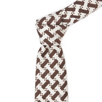 Silk Marble Weave Tie // Chocolate + White