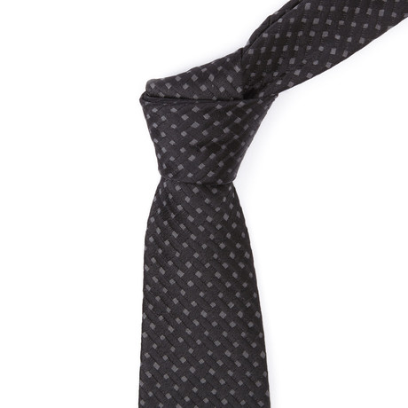 Silk Weave Tie // Black + Charcoal