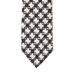 Silk Hatch Houndstooth Tie // Black + White