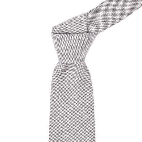 Tom Ford // Micro Basketweave Classic Silk Tie // Light Grey