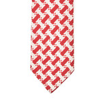 Silk Marble Weave Tie // Red + White