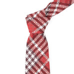 Silk Checker Plaid Tie // Red + White