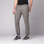 Kromey Slim Cargo Jogger // Grey Herringbone Plaid (30WX32L)