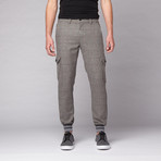 Kromey Slim Cargo Jogger // Grey Herringbone Plaid (30WX32L)