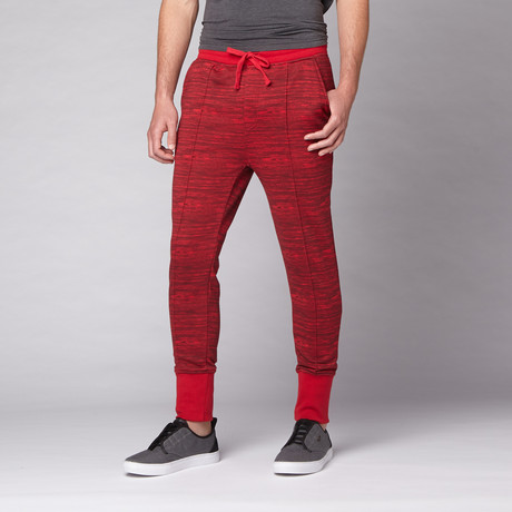 The New Standard Edition // Carter Slim Knit Jogger // Red Brush Print (28WX32L)