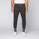 The New Standard Edition // Carter Slim Knit Jogger // Charcoal + Black Brush Print (S)