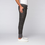 The New Standard Edition // Carter Slim Knit Jogger // Charcoal + Black Brush Print (S)