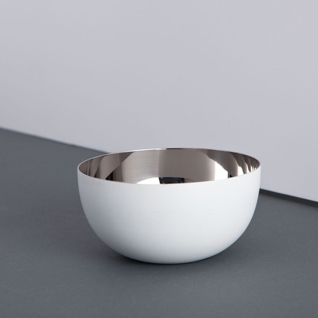 Stainless Steel Bowl // Chrome + White
