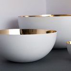 Stainless Steel Bowl // Gold + White (Small)