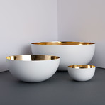 Stainless Steel Bowl // Gold + White (Small)