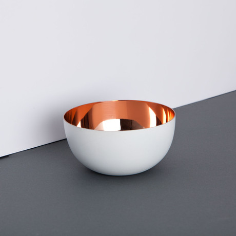 Stainless Steel Bowl // Copper + White