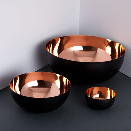 Stainless Steel Bowl // Copper + Black (Small)