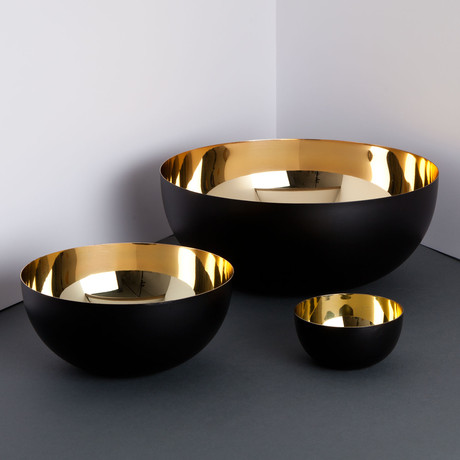 Stainless Steel Dish // Gold + Black (Small)