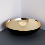 Small Steel Dish // Gold + Black