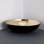 Small Steel Dish // Gold + Black