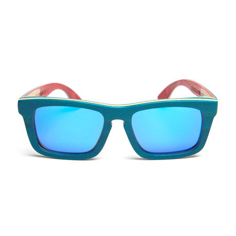 Boulder // Blue Skateboard Wood // Polarized (Blue Lenses)