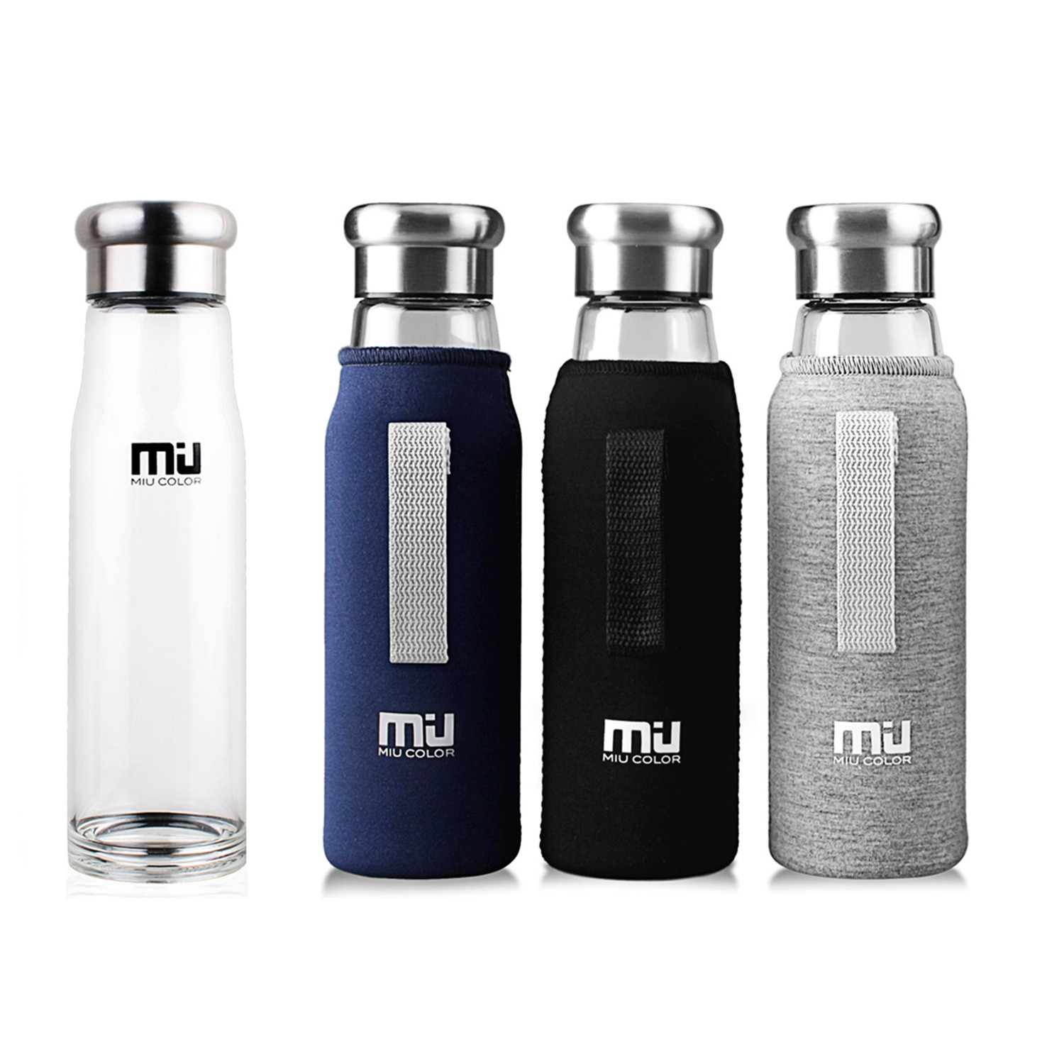 Borosilicate Glass Water Bottle // 12 oz (Grey) - MIU COLOR - Touch of  Modern