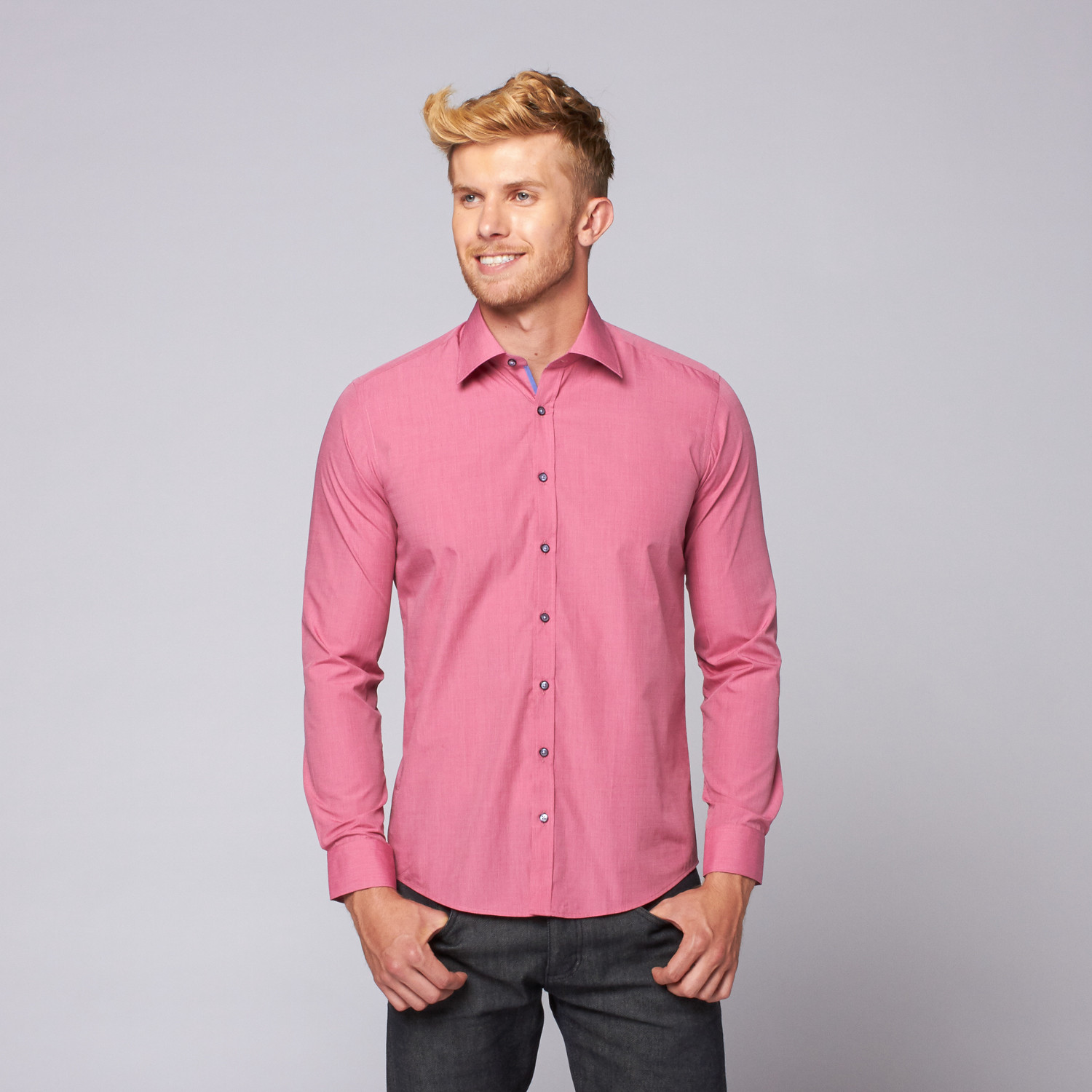 Button Up Shirt // Dark Pink (XS) - Ron Tomson - Touch of Modern