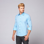 Cotton Button-Up Shirt // Turquoise (L)