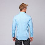 Cotton Button-Up Shirt // Turquoise (L)