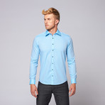 Cotton Button-Up Shirt // Turquoise (XL)