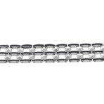 Double Row Black Trimmed Bike Chain Bracelet