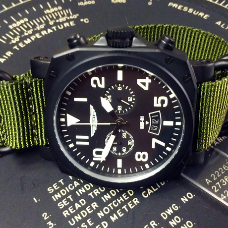 Ident Aviator Watch // Green