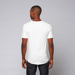 Downtown Henley Tee // White + Grey (S)