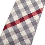 Bias Gingham + Stripe // Grey + Red