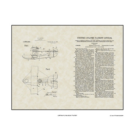 Curtiss Flying Boat // Patent Art
