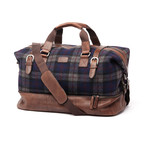 British Belt Company // Woodchester Weekender Zipped Base // Blue Check