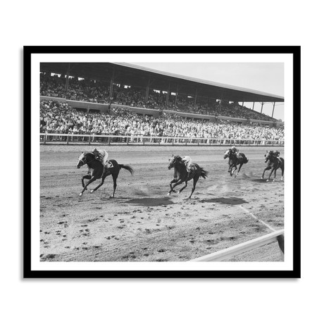 Four Jockeys Riding Horses (16"L x 14"H)