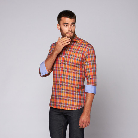 Navas Button-Up Shirt // Orange Multi (S)