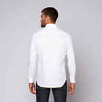 Beckham Button-Up Shirt // White Jacquard (L)