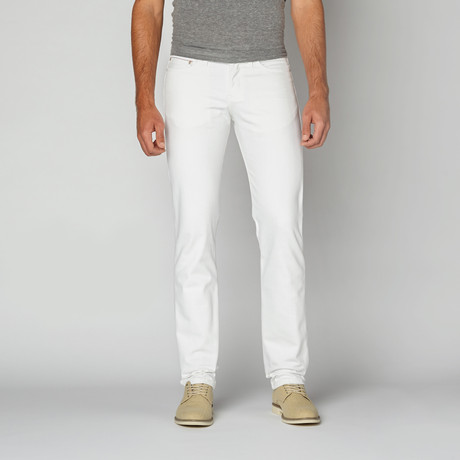 Naked and Famous // Weird Guy Selvedge Chino // Optic White (28WX34.5L)
