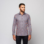 Robert Button-Up Shirt // Navy Multi Stripe (S)