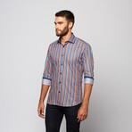 Robert Button-Up Shirt // Navy Multi Stripe (2XL)