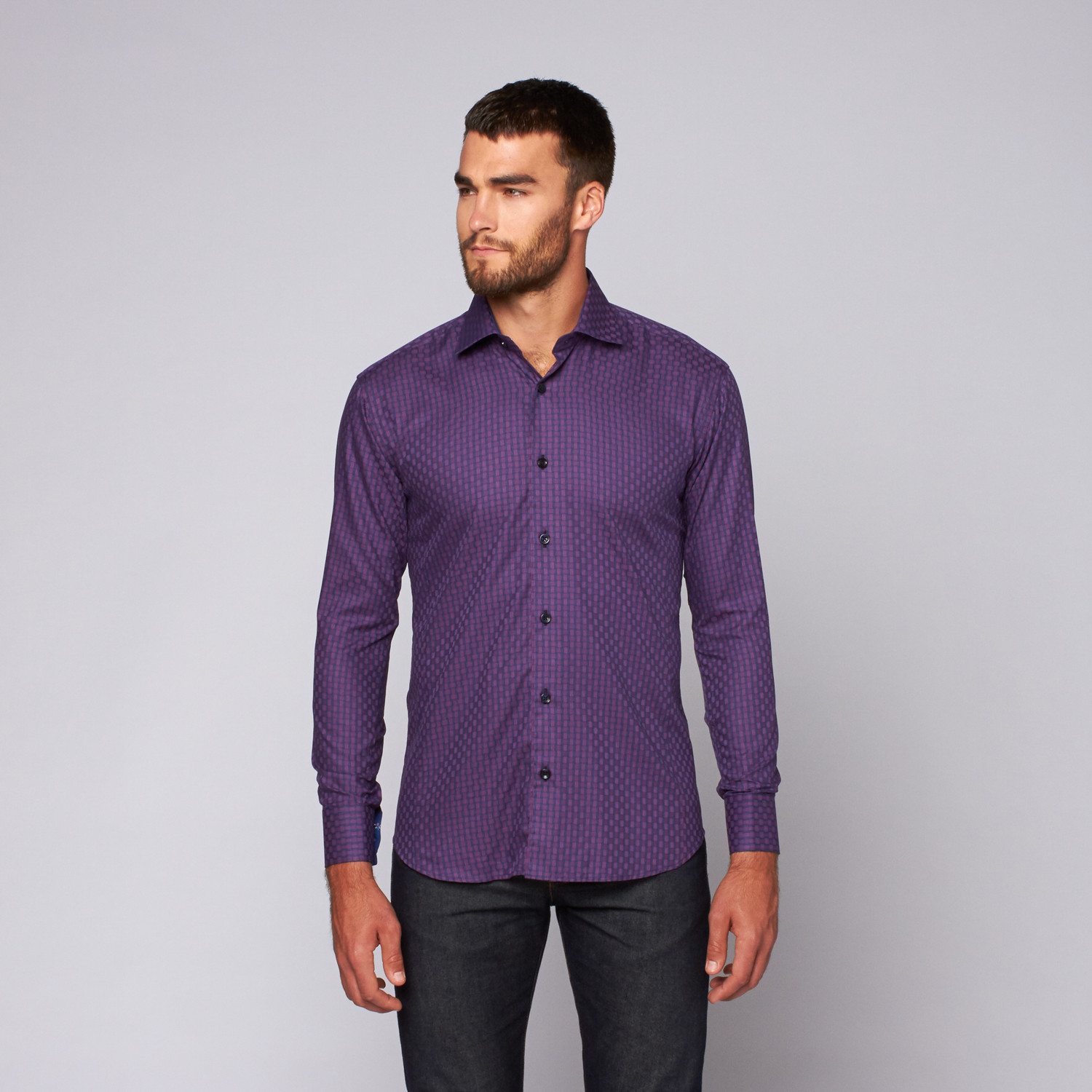 Eduardo Button-Up Shirt // Purple + Navy (XL) - Last Grab: Shirting ...