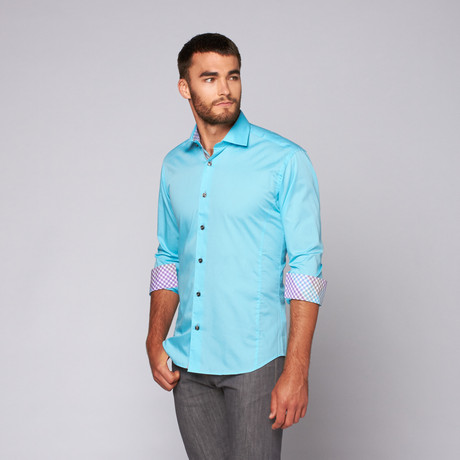 Borini Button-Up Shirt // Turquoise (S)