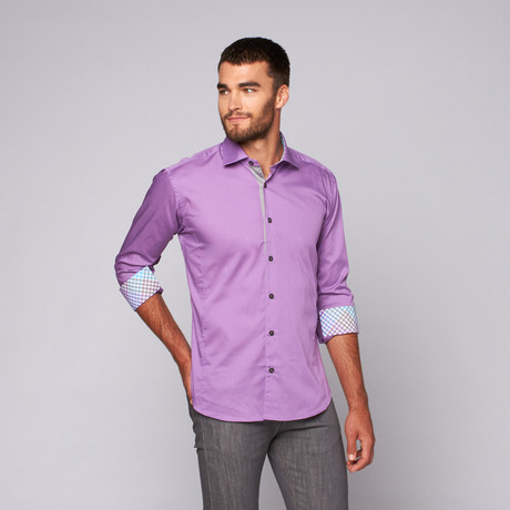 Borini Button-Up Shirt // Purple (S)