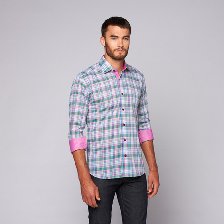 Aviv Button-Up Shirt // Green Multi (S)