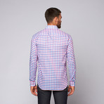 Amit Button-Up Shirt //Blue + Pink (L)